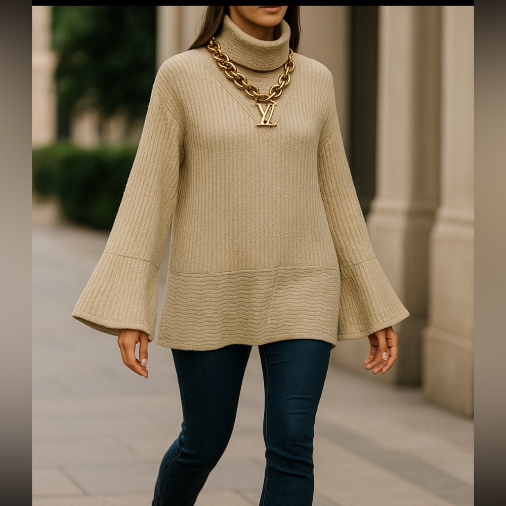 Lululemon - L/XL - oatmealcolor cowl neck  swing sweater 82% cotton